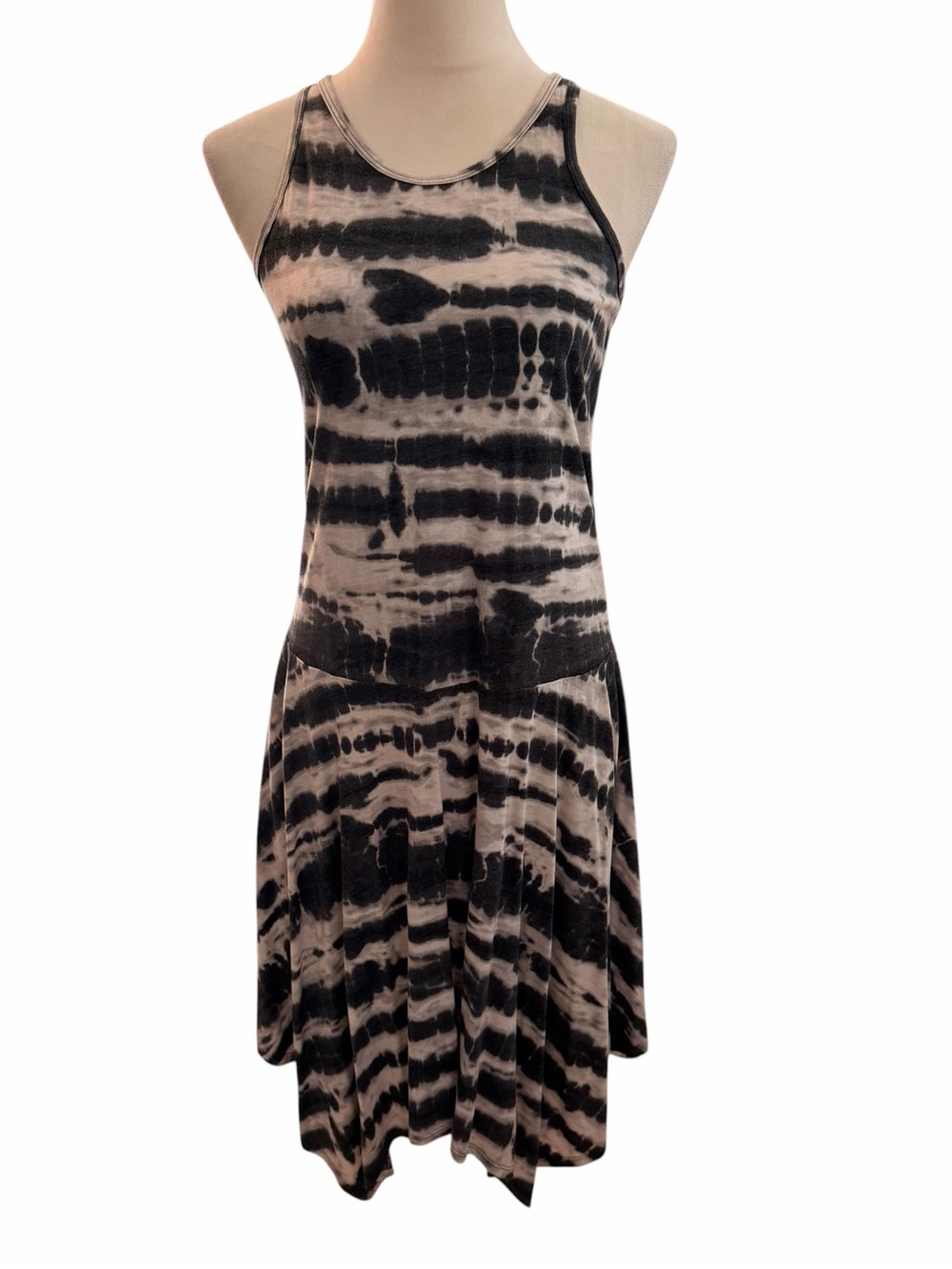 Mossimo Small Sleeveless Black Gray Tie-Dye Tank Dress Soft Beach Stretch